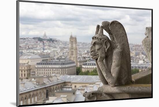 Europe, France, Paris. a Gargoyle on the Notre Dame Cathedral-Charles Sleicher-Mounted Photographic Print