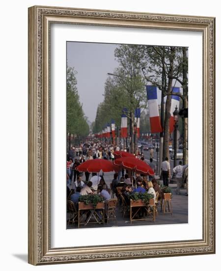 Europe, France, Paris. Champs Elysees, cafe (Medium Format)-David Barnes-Framed Photographic Print