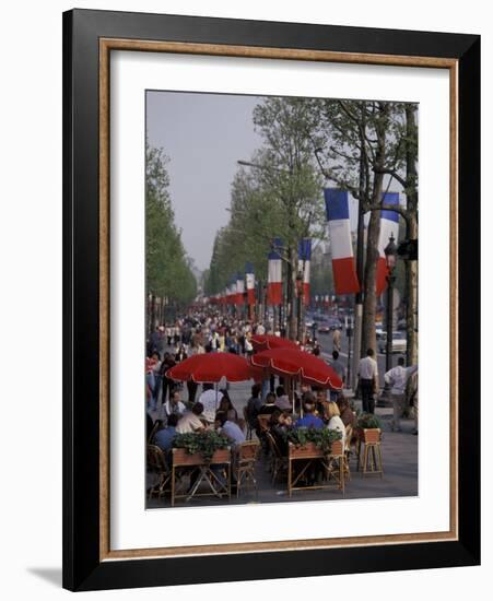 Europe, France, Paris. Champs Elysees, cafe (Medium Format)-David Barnes-Framed Photographic Print