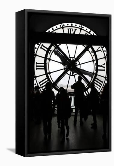 Europe, France, Paris. Clock and silhouettes at Musee D'Orsay.-Kymri Wilt-Framed Premier Image Canvas