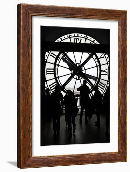 Europe, France, Paris. Clock and silhouettes at Musee D'Orsay.-Kymri Wilt-Framed Photographic Print