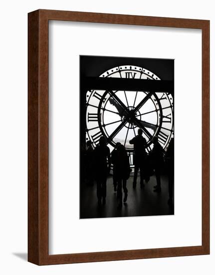 Europe, France, Paris. Clock and silhouettes at Musee D'Orsay.-Kymri Wilt-Framed Photographic Print