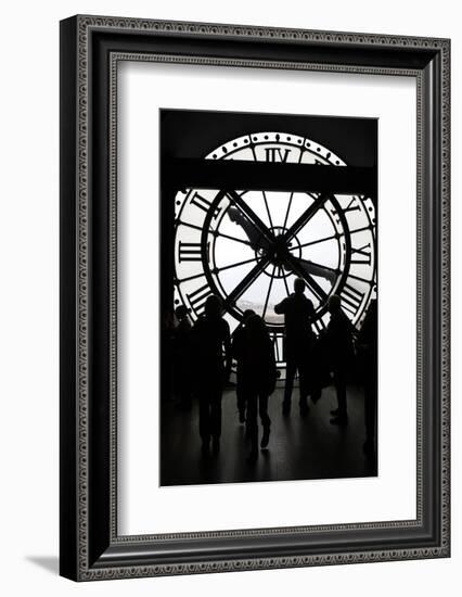 Europe, France, Paris. Clock and silhouettes at Musee D'Orsay.-Kymri Wilt-Framed Photographic Print