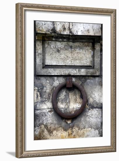 Europe, France, Paris. Iron ring of Seine River wall.-Kymri Wilt-Framed Photographic Print