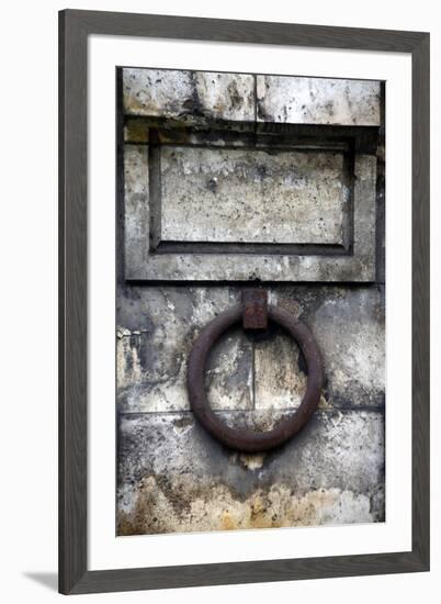 Europe, France, Paris. Iron ring of Seine River wall.-Kymri Wilt-Framed Photographic Print