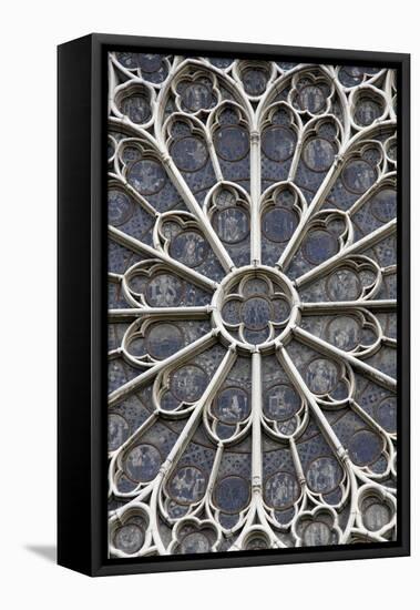 Europe, France, Paris. Stained glass windows of Notre-Dame Cathedral.-Kymri Wilt-Framed Premier Image Canvas