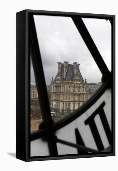 Europe, France, Paris. View of Louvre from Musee D'orsay Clock.-Kymri Wilt-Framed Premier Image Canvas