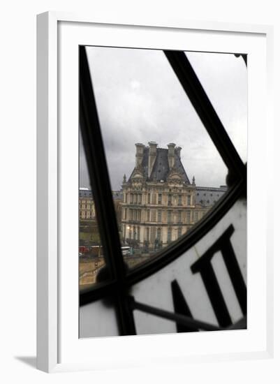 Europe, France, Paris. View of Louvre from Musee D'orsay Clock.-Kymri Wilt-Framed Photographic Print