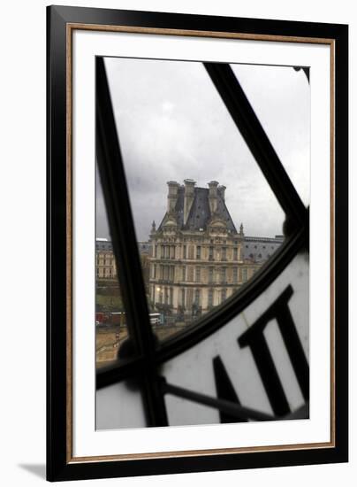 Europe, France, Paris. View of Louvre from Musee D'orsay Clock.-Kymri Wilt-Framed Photographic Print