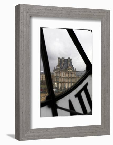 Europe, France, Paris. View of Louvre from Musee D'orsay Clock.-Kymri Wilt-Framed Photographic Print