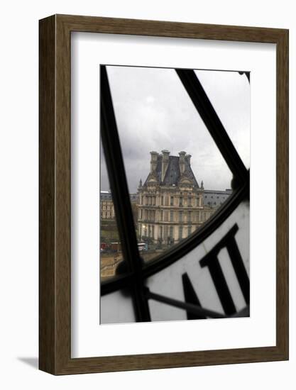 Europe, France, Paris. View of Louvre from Musee D'orsay Clock.-Kymri Wilt-Framed Photographic Print