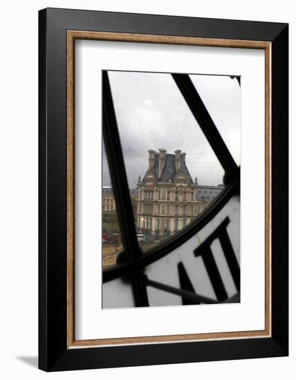 Europe, France, Paris. View of Louvre from Musee D'orsay Clock.-Kymri Wilt-Framed Photographic Print