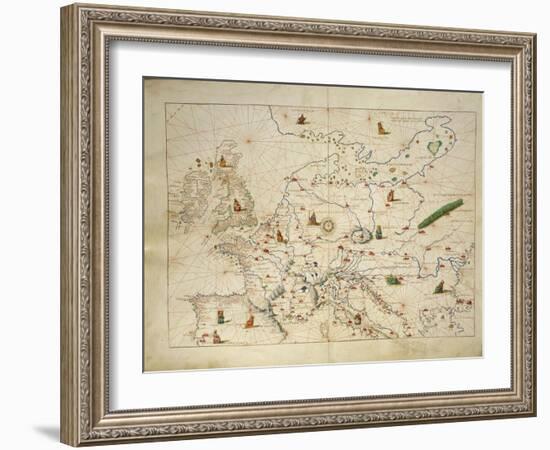 Europe, from Atlas of the World in Thirty-Three Maps, 1553-Benedetto Antelami-Framed Giclee Print