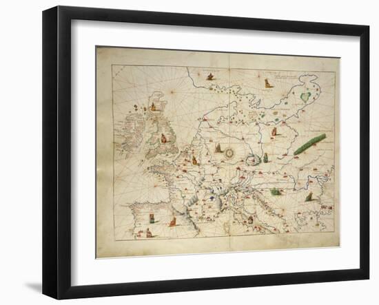 Europe, from Atlas of the World in Thirty-Three Maps, 1553-Benedetto Antelami-Framed Giclee Print