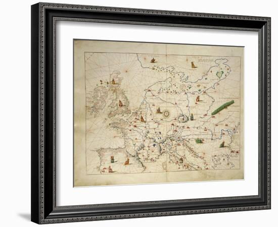 Europe, from Atlas of the World in Thirty-Three Maps, 1553-Benedetto Antelami-Framed Giclee Print