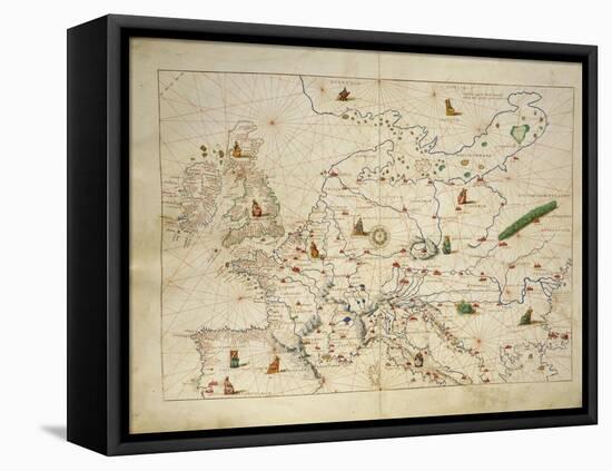Europe, from Atlas of the World in Thirty-Three Maps, 1553-Benedetto Antelami-Framed Premier Image Canvas
