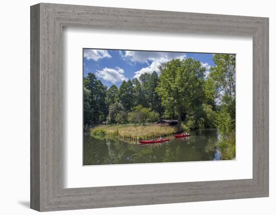 Europe, Germany, Brandenburg, Spreewald (Spree Forest), Schlepzig, Canoe Driver-Chris Seba-Framed Photographic Print