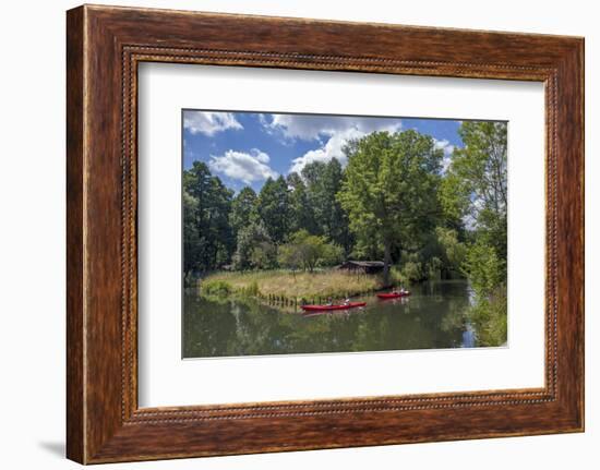 Europe, Germany, Brandenburg, Spreewald (Spree Forest), Schlepzig, Canoe Driver-Chris Seba-Framed Photographic Print