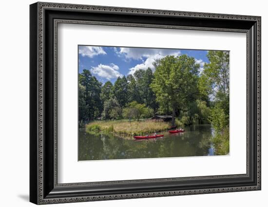 Europe, Germany, Brandenburg, Spreewald (Spree Forest), Schlepzig, Canoe Driver-Chris Seba-Framed Photographic Print