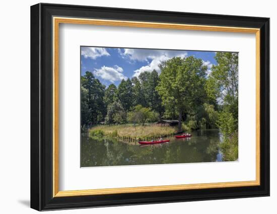 Europe, Germany, Brandenburg, Spreewald (Spree Forest), Schlepzig, Canoe Driver-Chris Seba-Framed Photographic Print