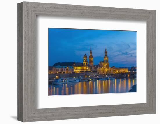 Europe, Germany, Dresden, Elbufer (Bank of the River Elbe), Saxony-Chris Seba-Framed Photographic Print