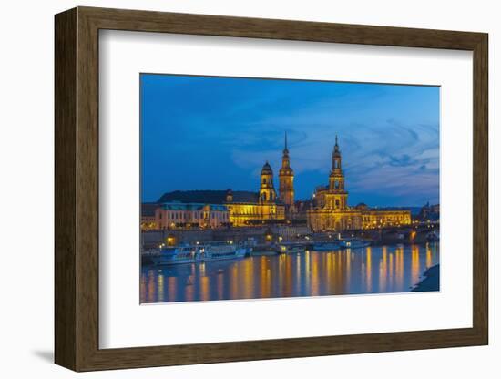 Europe, Germany, Dresden, Elbufer (Bank of the River Elbe), Saxony-Chris Seba-Framed Photographic Print