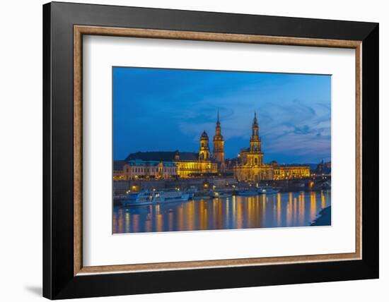 Europe, Germany, Dresden, Elbufer (Bank of the River Elbe), Saxony-Chris Seba-Framed Photographic Print