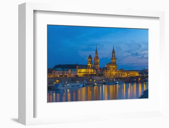 Europe, Germany, Dresden, Elbufer (Bank of the River Elbe), Saxony-Chris Seba-Framed Photographic Print