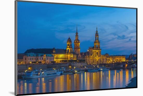 Europe, Germany, Dresden, Elbufer (Bank of the River Elbe), Saxony-Chris Seba-Mounted Photographic Print