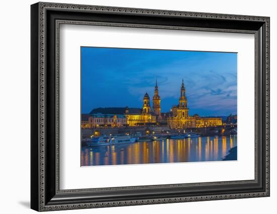 Europe, Germany, Dresden, Elbufer (Bank of the River Elbe), Saxony-Chris Seba-Framed Photographic Print