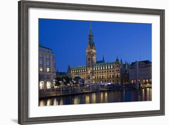 Europe, Germany, Hamburg, Townhall, Dusk-Chris Seba-Framed Photographic Print