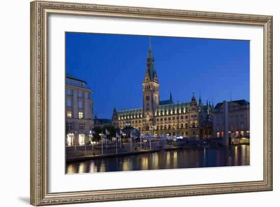 Europe, Germany, Hamburg, Townhall, Dusk-Chris Seba-Framed Photographic Print