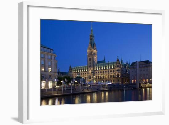 Europe, Germany, Hamburg, Townhall, Dusk-Chris Seba-Framed Photographic Print