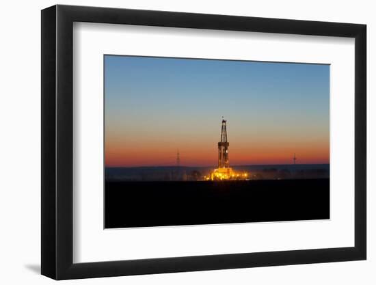 Europe, Germany, Lower Saxony, Deep Drilling Plant, Sunrise-Chris Seba-Framed Photographic Print