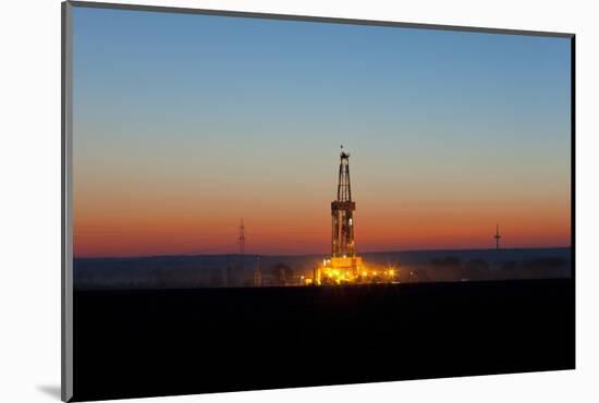 Europe, Germany, Lower Saxony, Deep Drilling Plant, Sunrise-Chris Seba-Mounted Photographic Print