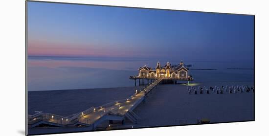 Europe, Germany, Mecklenburg-Western Pomerania, Baltic Sea Island, RŸgen, Sellin, Pier, Dusk-Chris Seba-Mounted Photographic Print