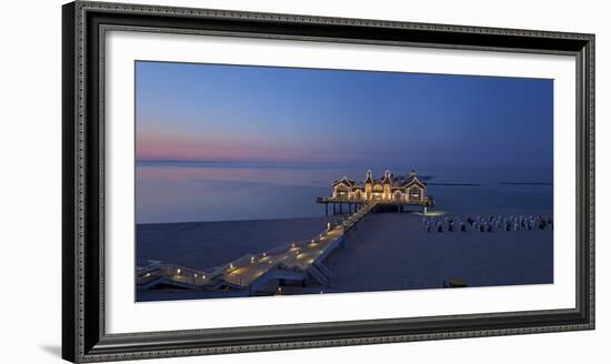 Europe, Germany, Mecklenburg-Western Pomerania, Baltic Sea Island, RŸgen, Sellin, Pier, Dusk-Chris Seba-Framed Photographic Print