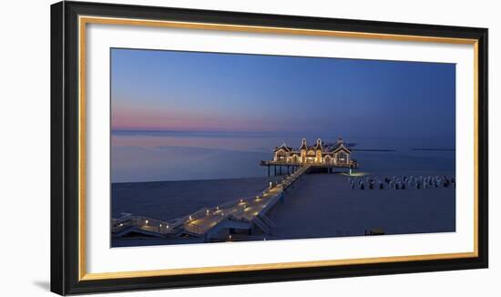 Europe, Germany, Mecklenburg-Western Pomerania, Baltic Sea Island, RŸgen, Sellin, Pier, Dusk-Chris Seba-Framed Premium Photographic Print