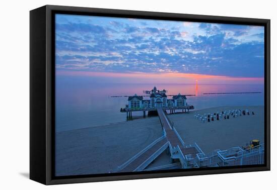 Europe, Germany, Mecklenburg-Western Pomerania, R?gen, Bathing Place Sellin, Pier, Daybreak-Chris Seba-Framed Premier Image Canvas