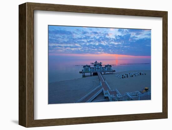 Europe, Germany, Mecklenburg-Western Pomerania, R?gen, Bathing Place Sellin, Pier, Daybreak-Chris Seba-Framed Photographic Print