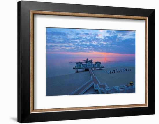 Europe, Germany, Mecklenburg-Western Pomerania, R?gen, Bathing Place Sellin, Pier, Daybreak-Chris Seba-Framed Photographic Print