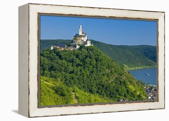 Europe, Germany, Rhineland-Palatinate, Middle Rhine Valley, Marksburg (Castle) over the Rhine-Chris Seba-Framed Premier Image Canvas