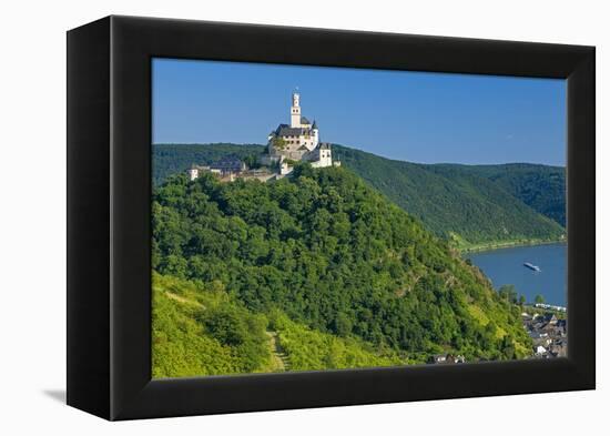Europe, Germany, Rhineland-Palatinate, Middle Rhine Valley, Marksburg (Castle) over the Rhine-Chris Seba-Framed Premier Image Canvas