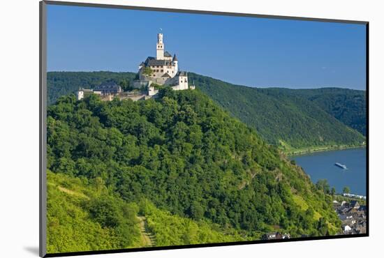 Europe, Germany, Rhineland-Palatinate, Middle Rhine Valley, Marksburg (Castle) over the Rhine-Chris Seba-Mounted Photographic Print