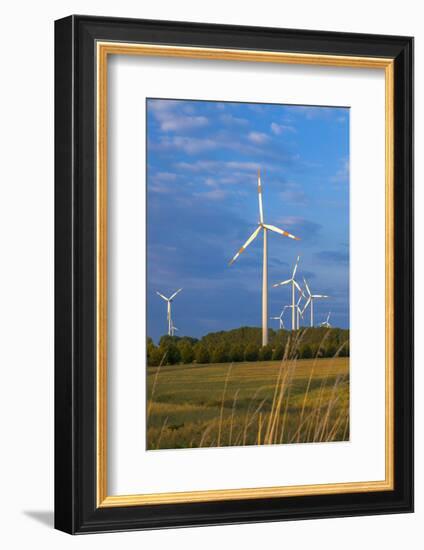 Europe, Germany, Saxony-Anhalt, Magdeburg Bšrde, Wind Turbines-Chris Seba-Framed Photographic Print