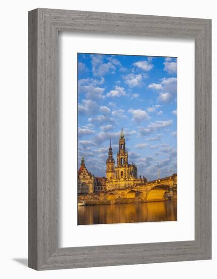 Europe, Germany, Saxony, Dresden, Elbufer (Bank of the River Elbe-Chris Seba-Framed Photographic Print