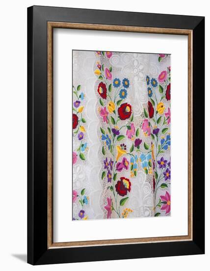 Europe, Hungary, Budapest, Covered Market, embroidered tablecloth, linen.-Jim Engelbrecht-Framed Photographic Print