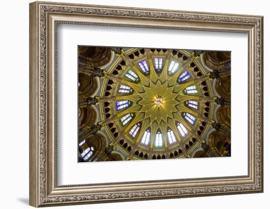 Europe, Hungary, Budapest. Interior Dome of Parliament Building-Jaynes Gallery-Framed Photographic Print