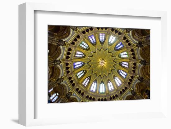 Europe, Hungary, Budapest. Interior Dome of Parliament Building-Jaynes Gallery-Framed Photographic Print