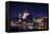 Europe, Hungary, Budapest. Parliament Building on Danube River at Night-Jaynes Gallery-Framed Premier Image Canvas